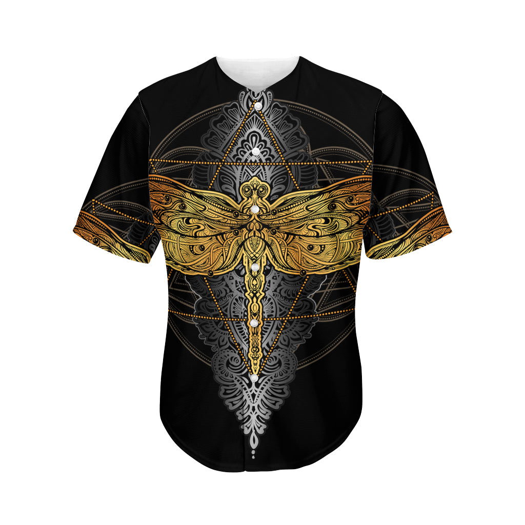 Boho Spiritual Dragonfly Print Men's Baseball Jersey