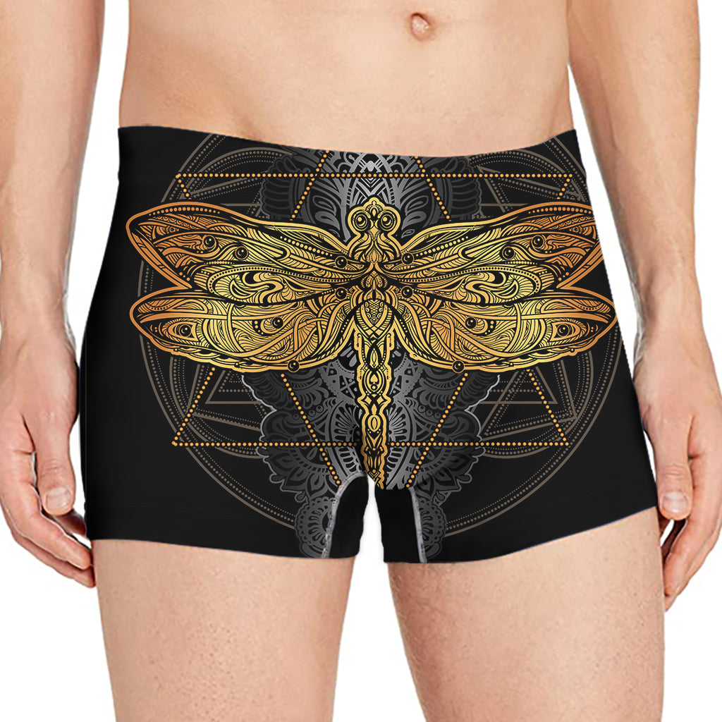 Boho Spiritual Dragonfly Print Men's Boxer Briefs