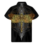 Boho Spiritual Dragonfly Print Men's Short Sleeve Shirt