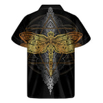 Boho Spiritual Dragonfly Print Men's Short Sleeve Shirt