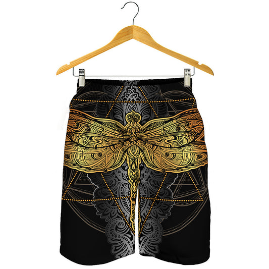 Boho Spiritual Dragonfly Print Men's Shorts
