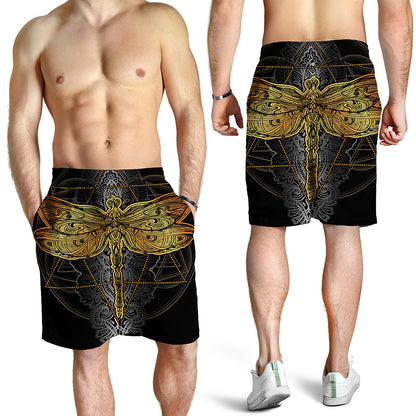 Boho Spiritual Dragonfly Print Men's Shorts