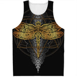 Boho Spiritual Dragonfly Print Men's Tank Top