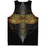 Boho Spiritual Dragonfly Print Men's Tank Top