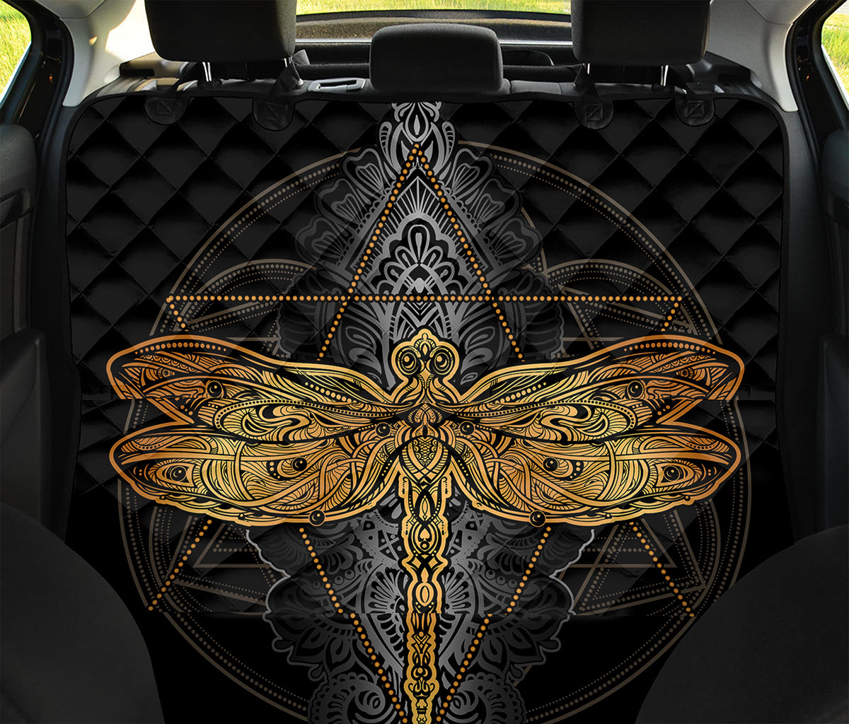 Boho Spiritual Dragonfly Print Pet Car Back Seat Cover