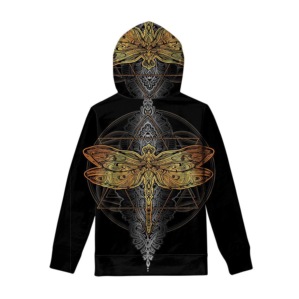 Boho Spiritual Dragonfly Print Pullover Hoodie