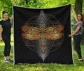 Boho Spiritual Dragonfly Print Quilt