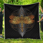 Boho Spiritual Dragonfly Print Quilt