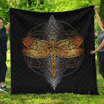Boho Spiritual Dragonfly Print Quilt