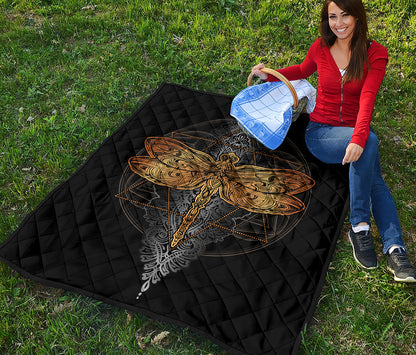 Boho Spiritual Dragonfly Print Quilt