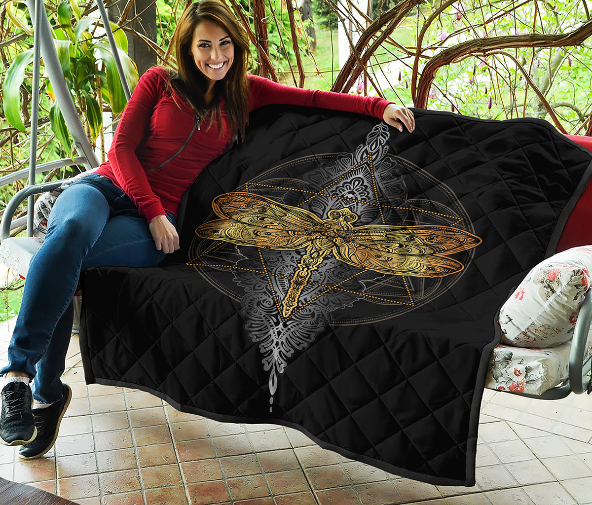 Boho Spiritual Dragonfly Print Quilt