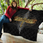 Boho Spiritual Dragonfly Print Quilt