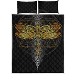 Boho Spiritual Dragonfly Print Quilt Bed Set