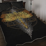 Boho Spiritual Dragonfly Print Quilt Bed Set