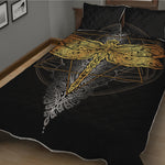 Boho Spiritual Dragonfly Print Quilt Bed Set