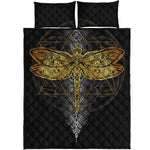 Boho Spiritual Dragonfly Print Quilt Bed Set