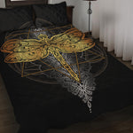 Boho Spiritual Dragonfly Print Quilt Bed Set