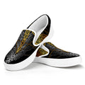 Boho Spiritual Dragonfly Print White Slip On Sneakers