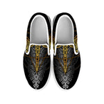 Boho Spiritual Dragonfly Print White Slip On Shoes