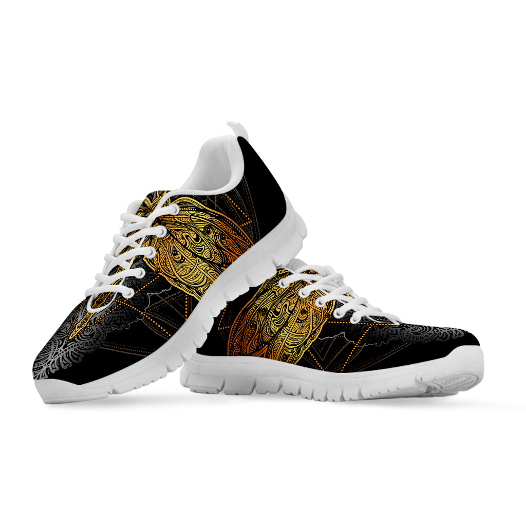 Boho Spiritual Dragonfly Print White Sneakers