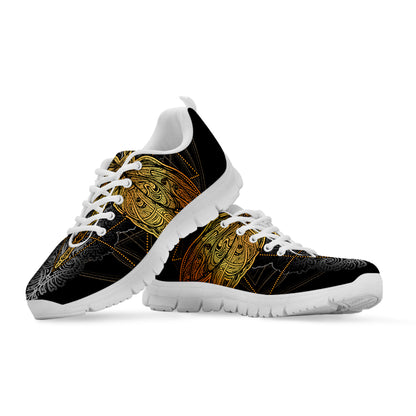 Boho Spiritual Dragonfly Print White Sneakers