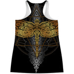 Boho Spiritual Dragonfly Print Women's Racerback Tank Top
