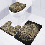 Boho Spiritual Lotus Print 3 Piece Bath Mat Set