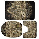 Boho Spiritual Lotus Print 3 Piece Bath Mat Set