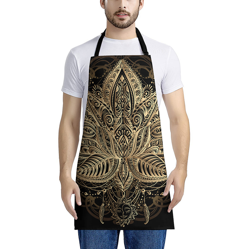 Boho Spiritual Lotus Print Apron