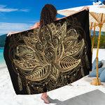 Boho Spiritual Lotus Print Beach Sarong Wrap