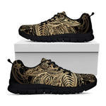 Boho Spiritual Lotus Print Black Sneakers
