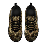 Boho Spiritual Lotus Print Black Sneakers