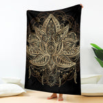 Boho Spiritual Lotus Print Blanket