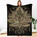 Boho Spiritual Lotus Print Blanket
