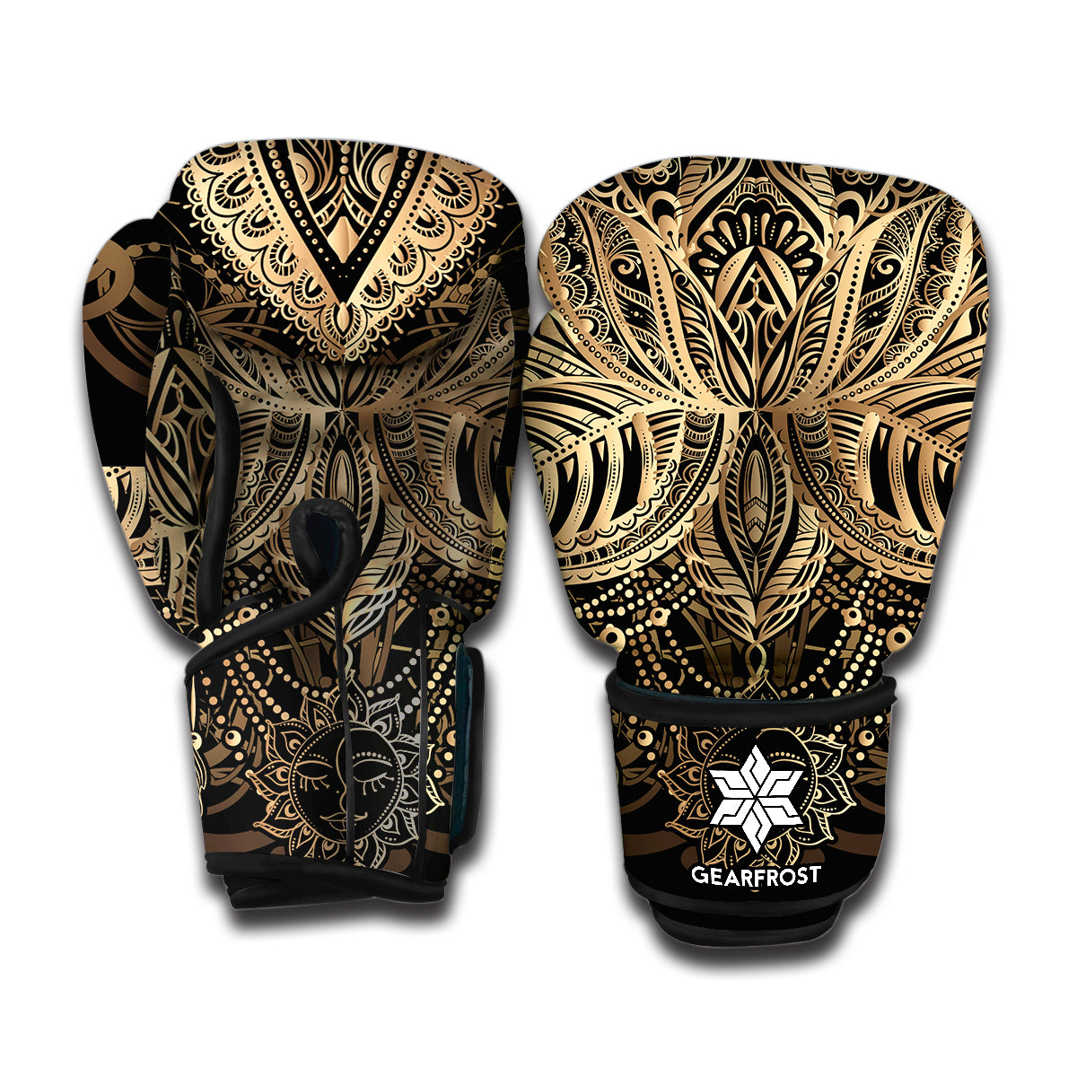 Boho Spiritual Lotus Print Boxing Gloves