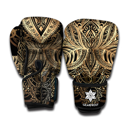 Boho Spiritual Lotus Print Boxing Gloves