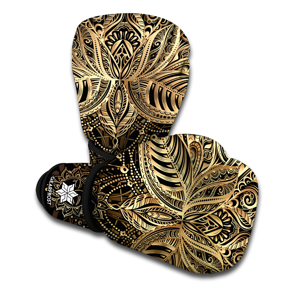 Boho Spiritual Lotus Print Boxing Gloves