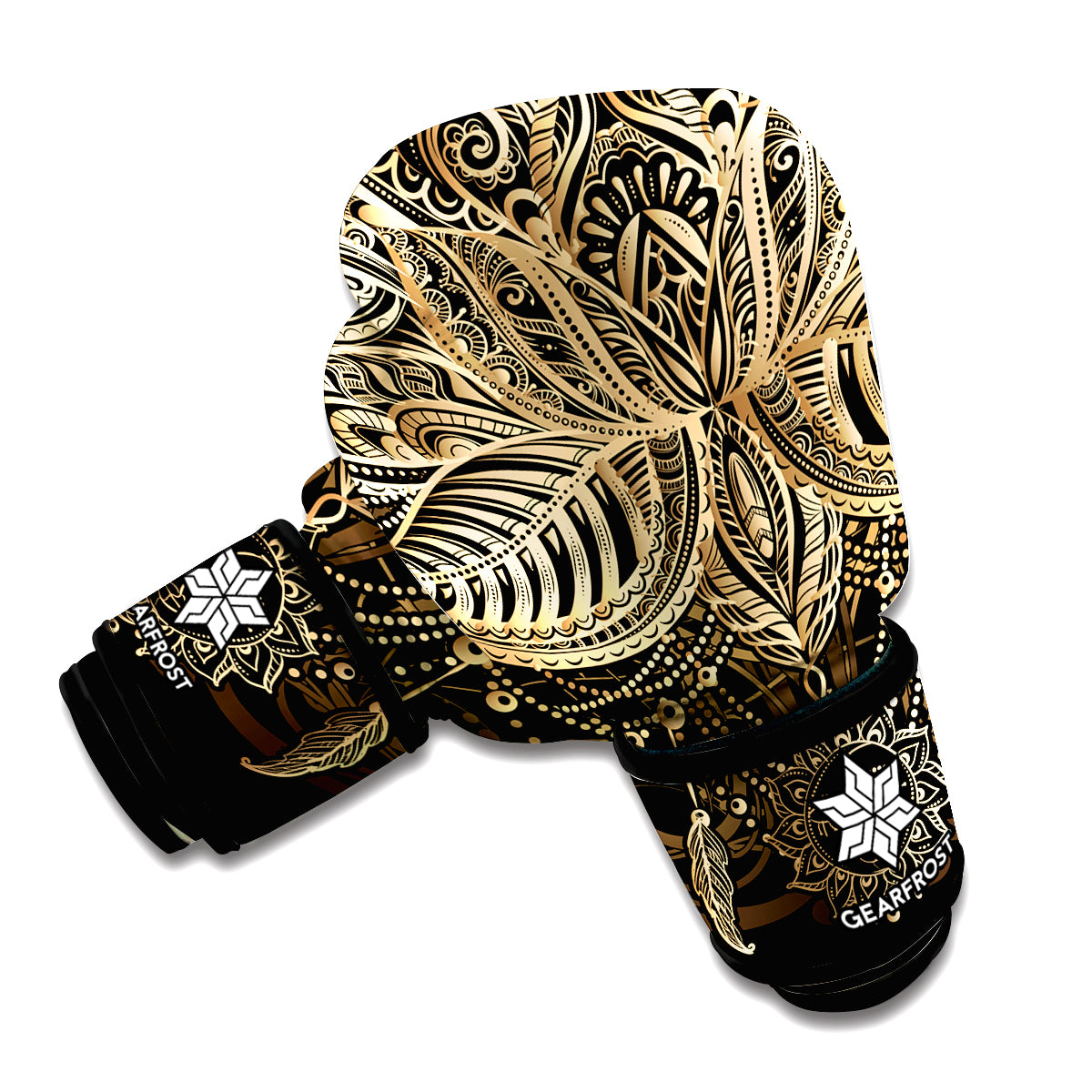 Boho Spiritual Lotus Print Boxing Gloves