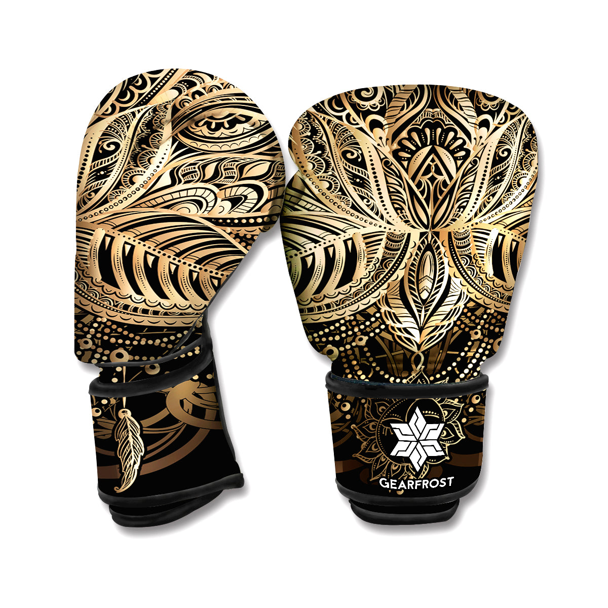 Boho Spiritual Lotus Print Boxing Gloves