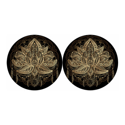 Boho Spiritual Lotus Print Car Coasters