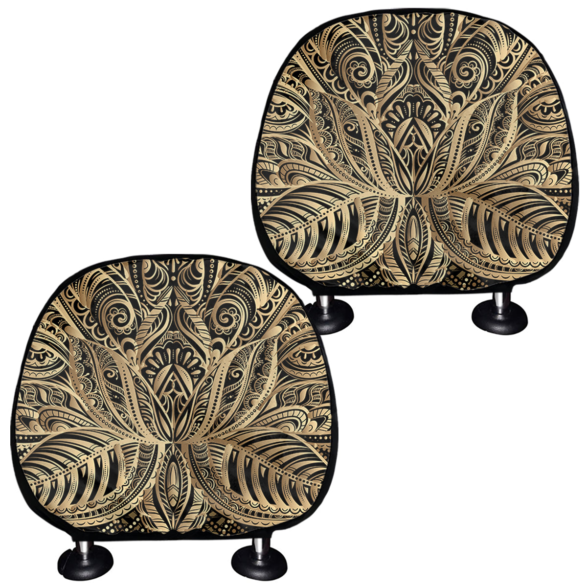 Boho Spiritual Lotus Print Car Headrest Covers