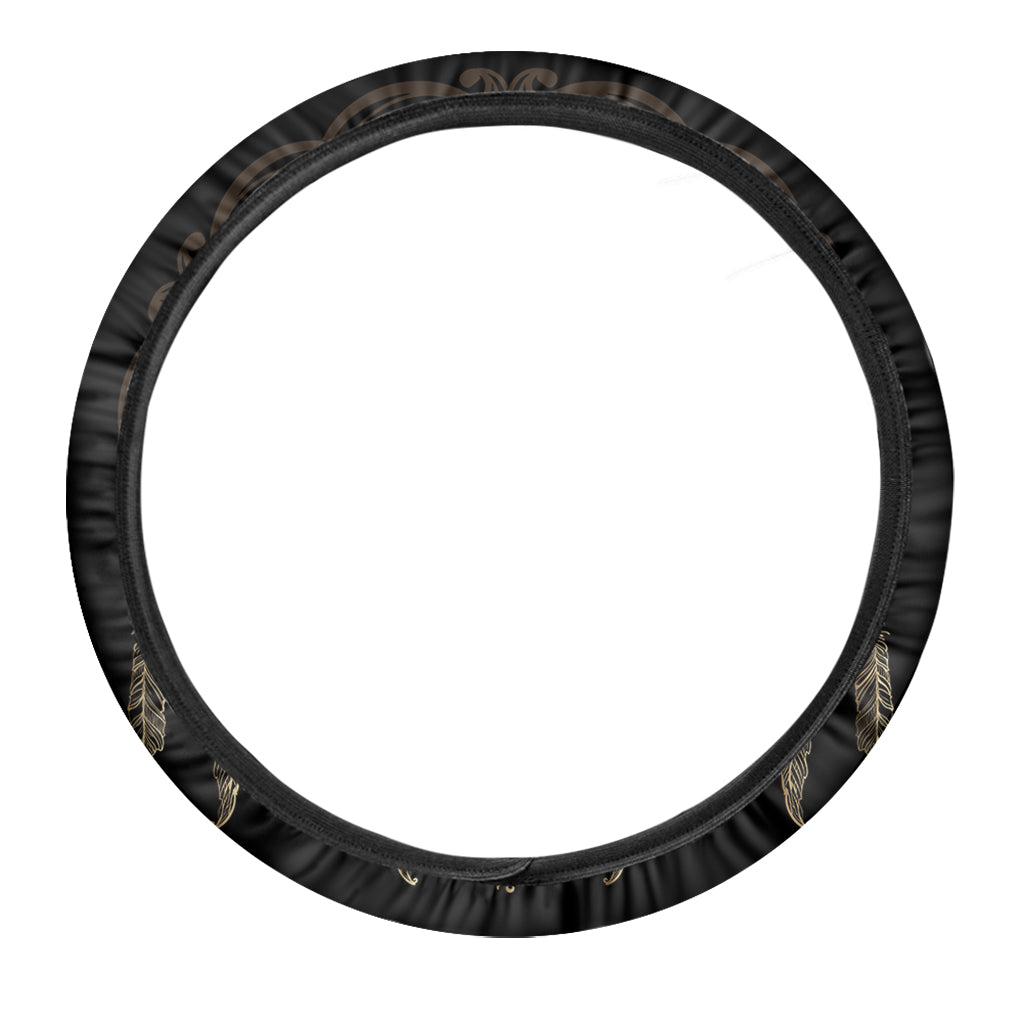 Boho Spiritual Lotus Print Car Steering Wheel Cover