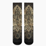 Boho Spiritual Lotus Print Crew Socks