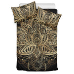Boho Spiritual Lotus Print Duvet Cover Bedding Set