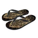 Boho Spiritual Lotus Print Flip Flops