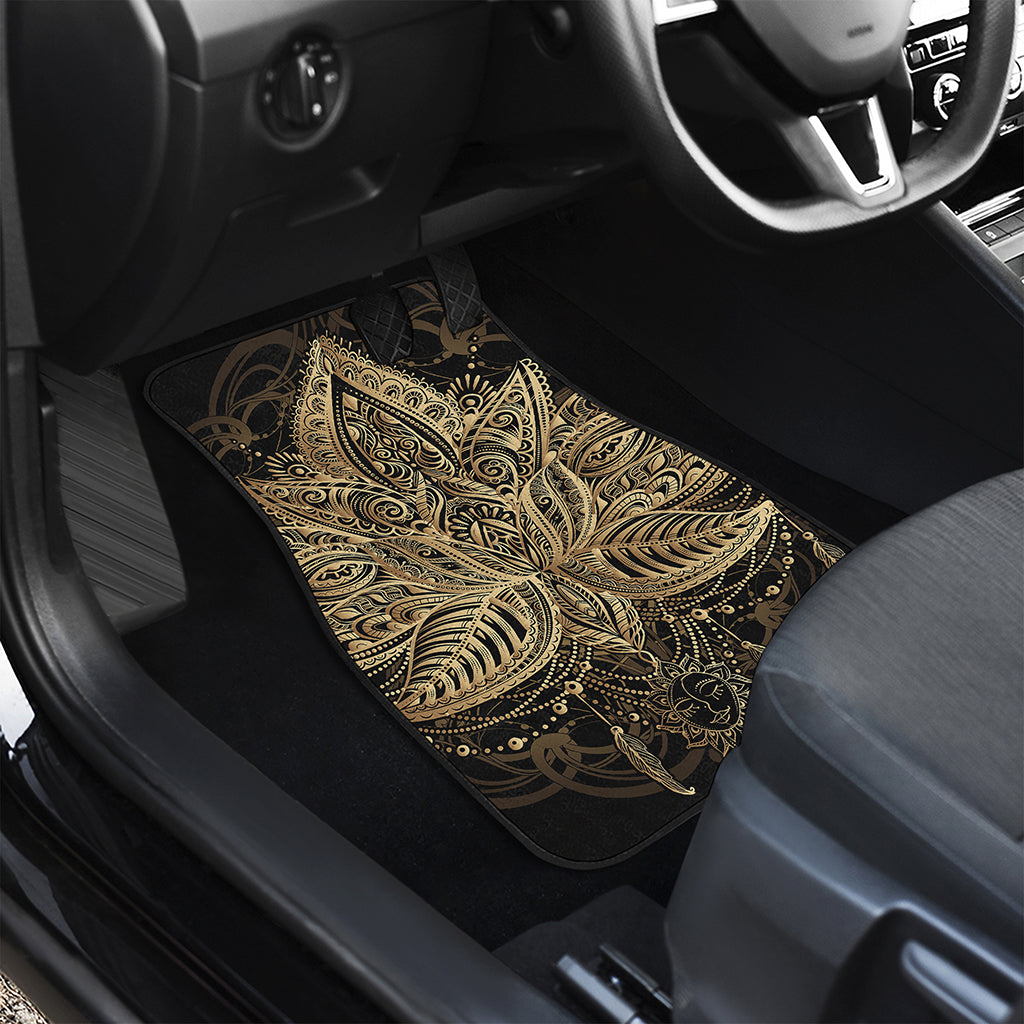 Boho Spiritual Lotus Print Front and Back Car Floor Mats