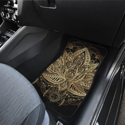 Boho Spiritual Lotus Print Front and Back Car Floor Mats