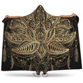 Boho Spiritual Lotus Print Hooded Blanket