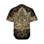 Boho Spiritual Lotus Print Men's Baseball Jersey