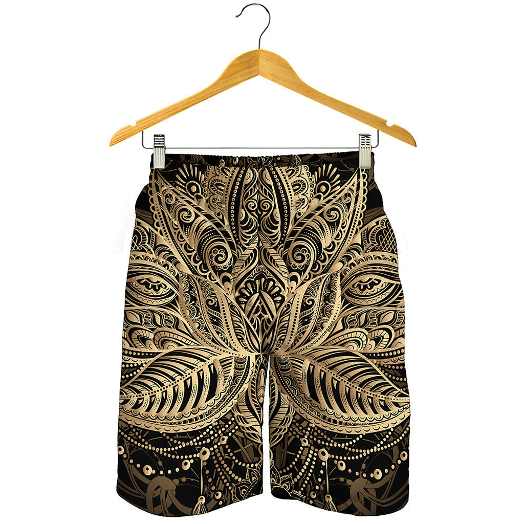 Boho Spiritual Lotus Print Men's Shorts